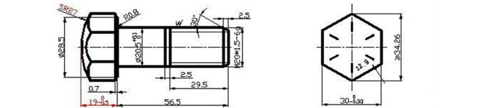Track Shoe Bolt Parafuso da sapata da esteira
