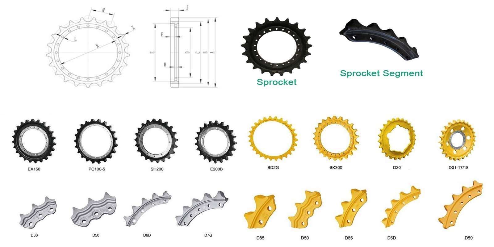 excavator bullzoder sprocket حفارة بولزودر ضرس