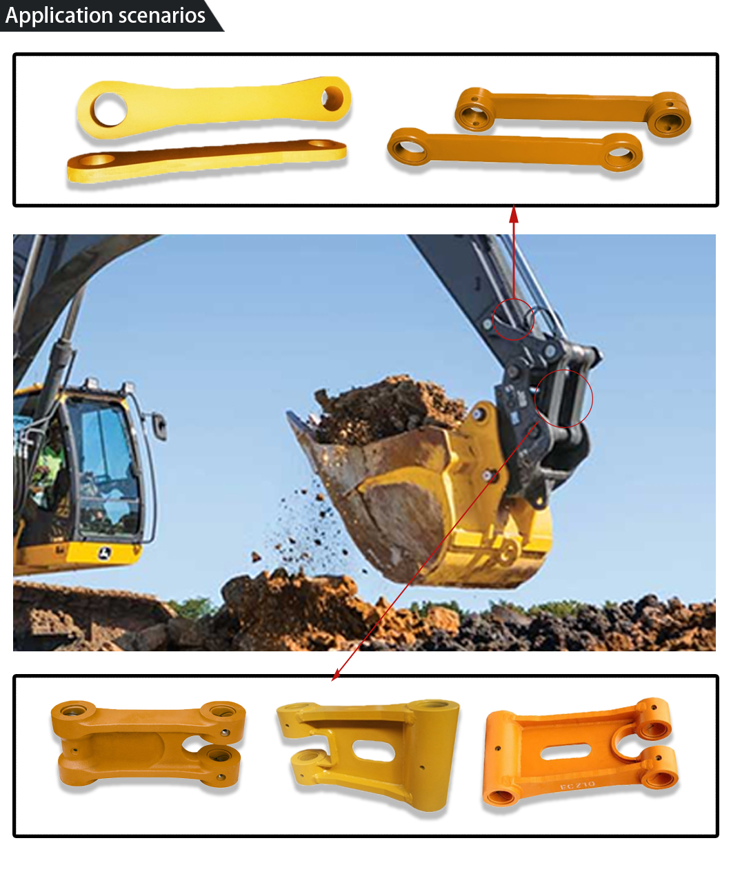 Mini Backhoe Excavator Bucket Linkage from China manufacturer GOLD
